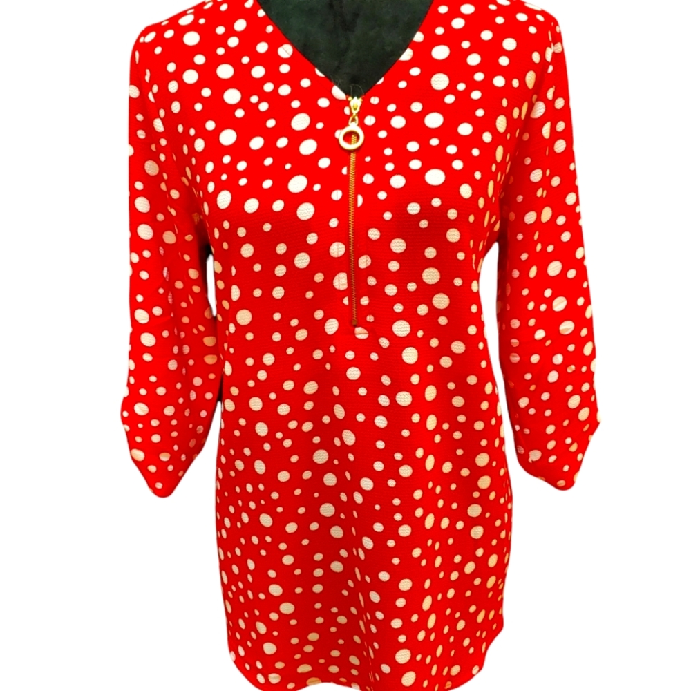 Red and white Polka Dot Blouse
